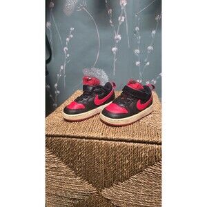 Nike Court Borough Low 2 TDV Toddler Shoes Black/University Red 6C BQ5453-007